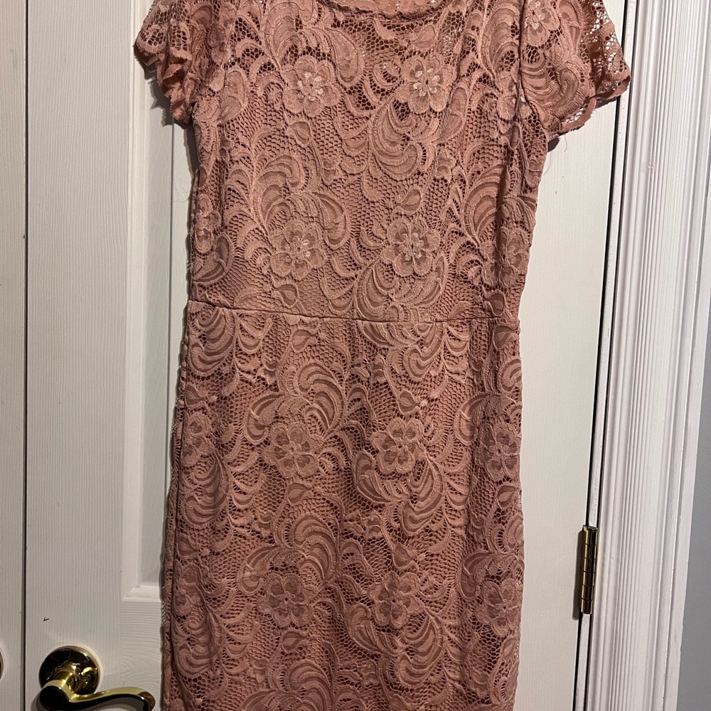 Elegant Lace Pink Dress